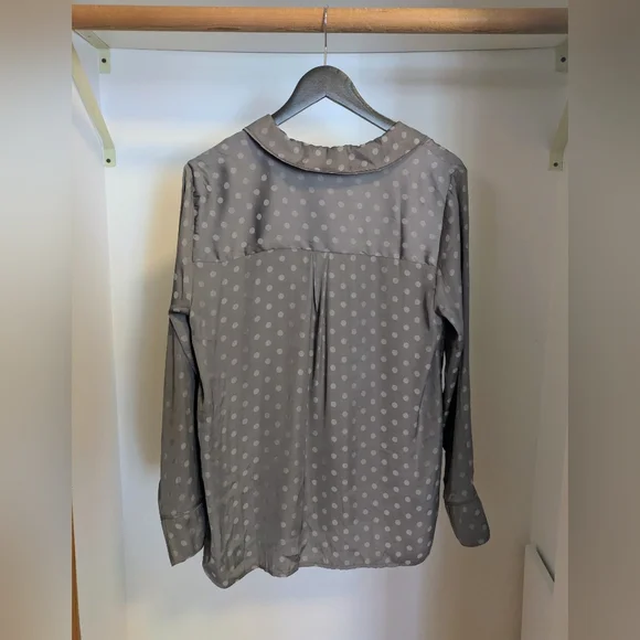 NWT Gap Taupe Polka Dot 2 Piece Pajama Set Size Medium - Picture 7 of 13